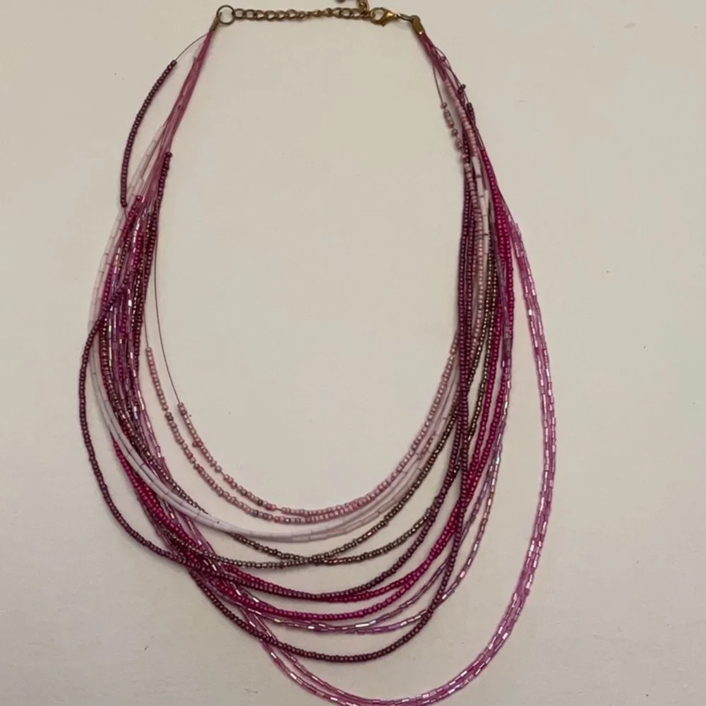 NWOT Multi-Strand Pink Beaded Necklace